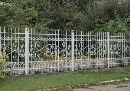 wrought iron fence white