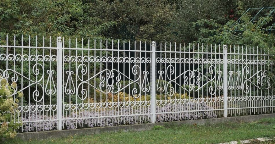 wrought iron fence white