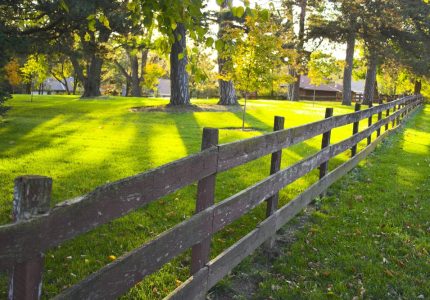 View of the trail with wooden fence - Big Easy Fences