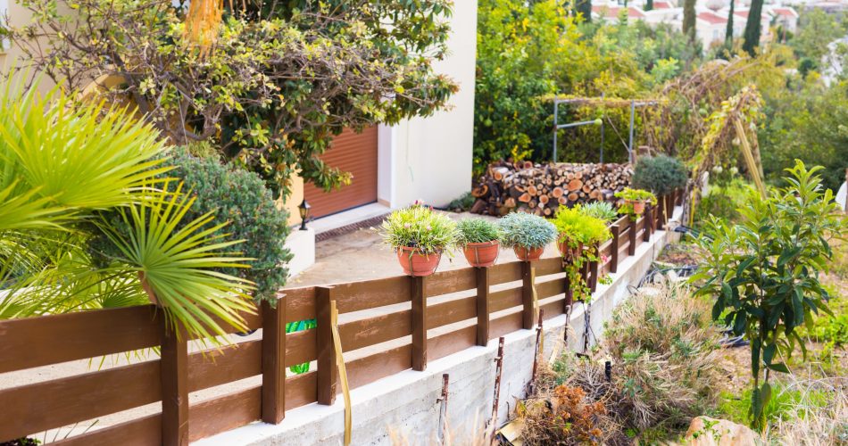 Different potted plants and seedlings near the florist shop entrance - Big Easy Fences