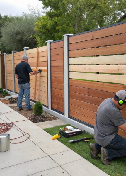 contractors-modern-wood-fence-installation-